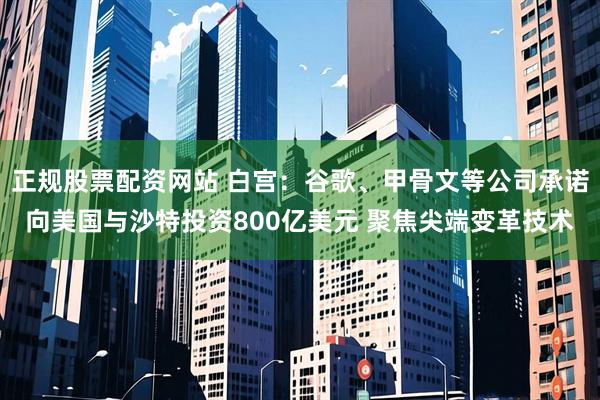 正规股票配资网站 白宫：谷歌、甲骨文等公司承诺向美国与沙特投资800亿美元 聚焦尖端变革技术
