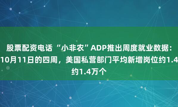 股票配资电话 “小非农”ADP推出周度就业数据：截至10月11日的四周，美国私营部门平均新增岗位约1.4万个